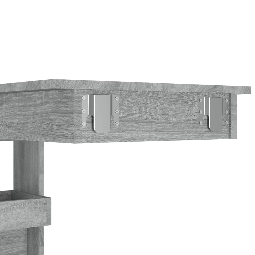 vidaXL Sieninis baro staliukas, pilkas, 102x45x103,5cm, mediena