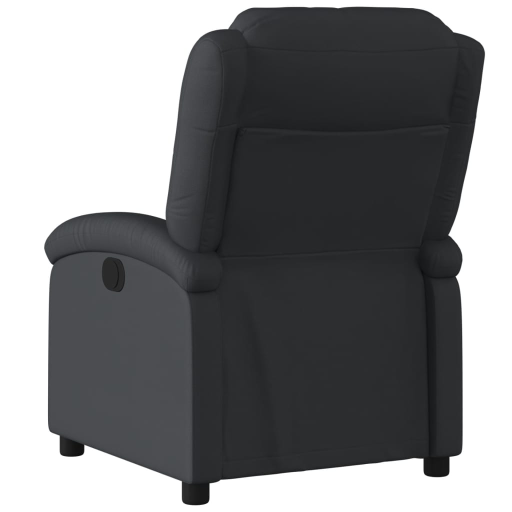 vidaXL Elektrinis atlošiamas krėslas, juodos spalvos, tikra oda