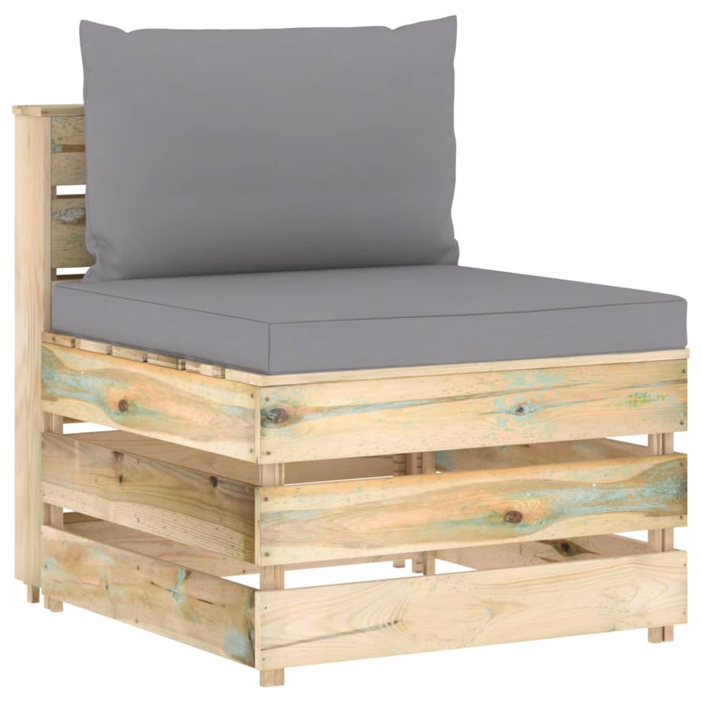 vidaXL Sodo komplektas su pagalvėlėmis, 6 dalių, impregnuota mediena