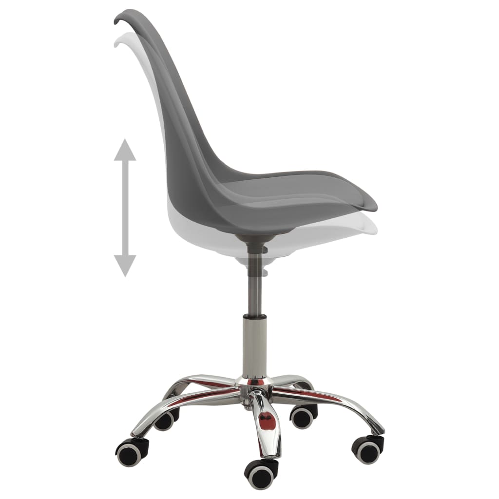 vidaXL Biuro kėdės, 2vnt., pilkos spalvos, dirbtinė oda