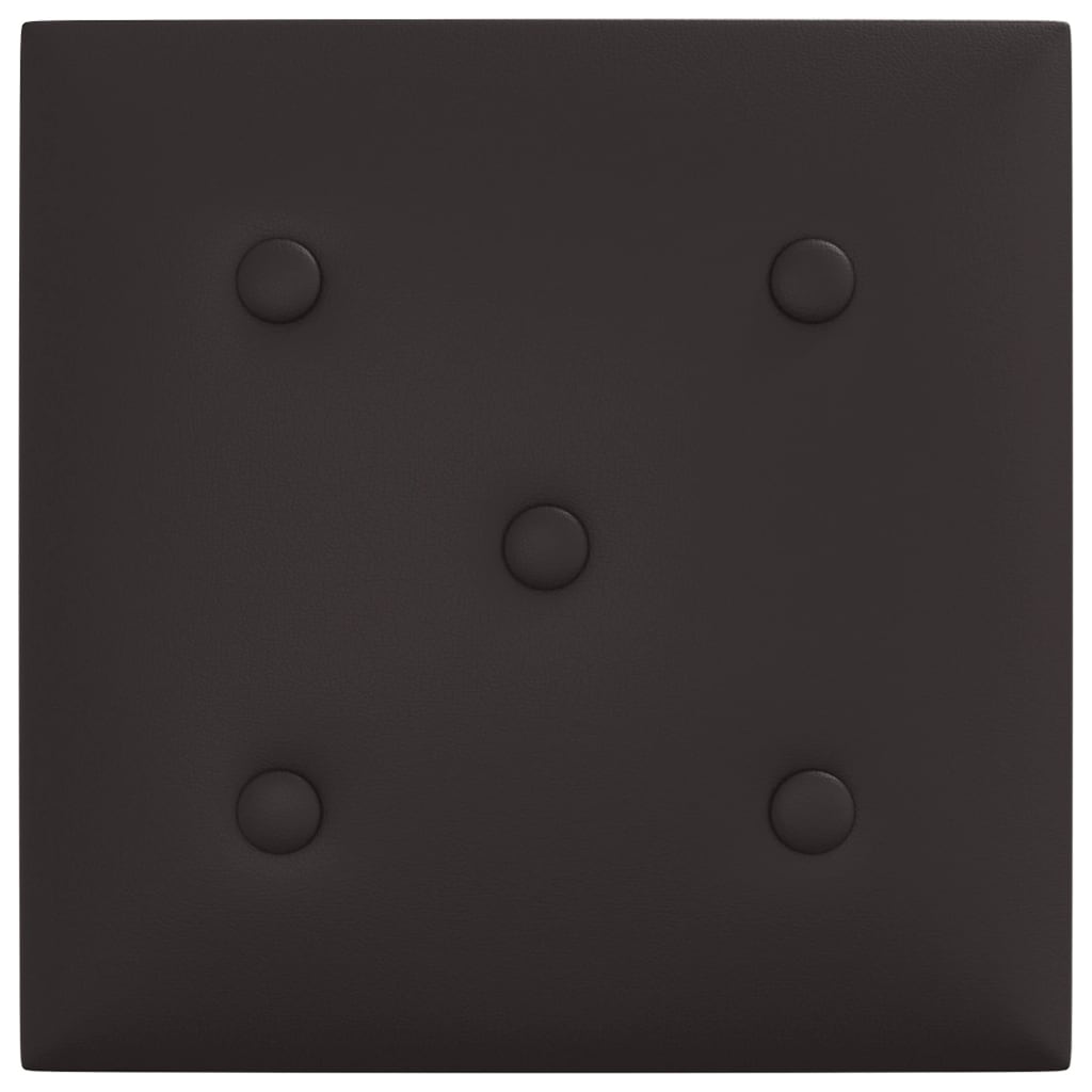 vidaXL Sienų plokštės, 12vnt., juodos, 30x30cm, dirbtinė oda, 1,08m²