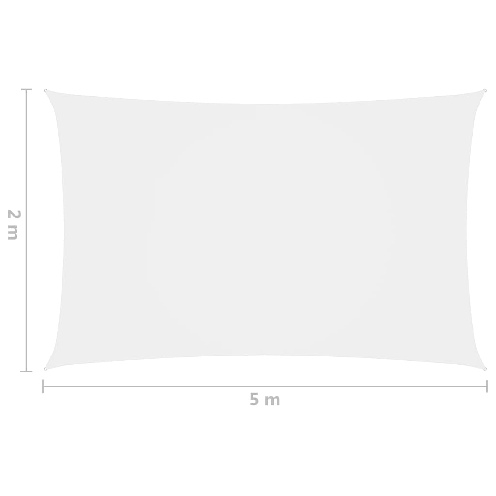vidaXL Uždanga nuo saulės, balta, 2x5m, oksfordo audinys, stačiakampė