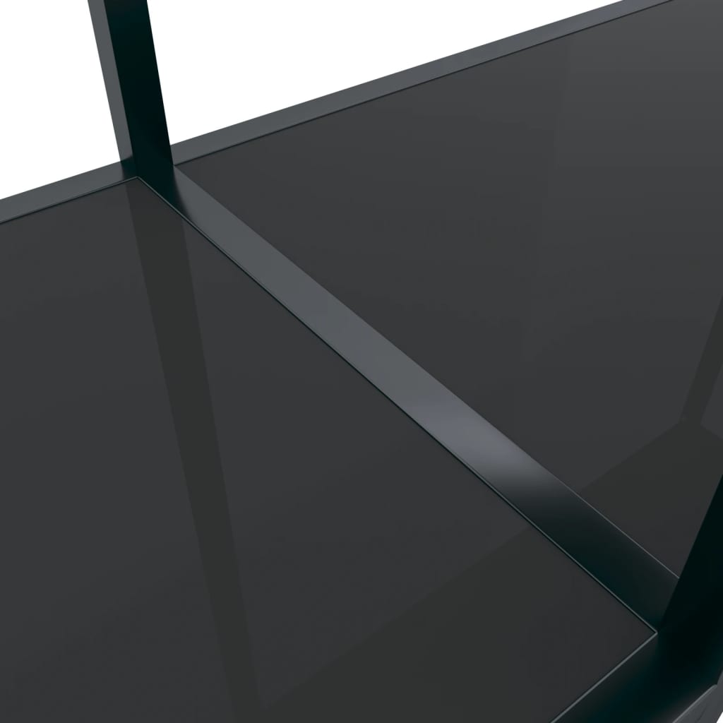 vidaXL Konsolinis staliukas, juodas, 140x35x75,5cm, grūdintas stiklas