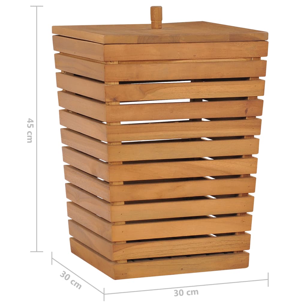 vidaXL Skalbinių krepšys, 30x30x45cm, tikmedžio medienos masyvas
