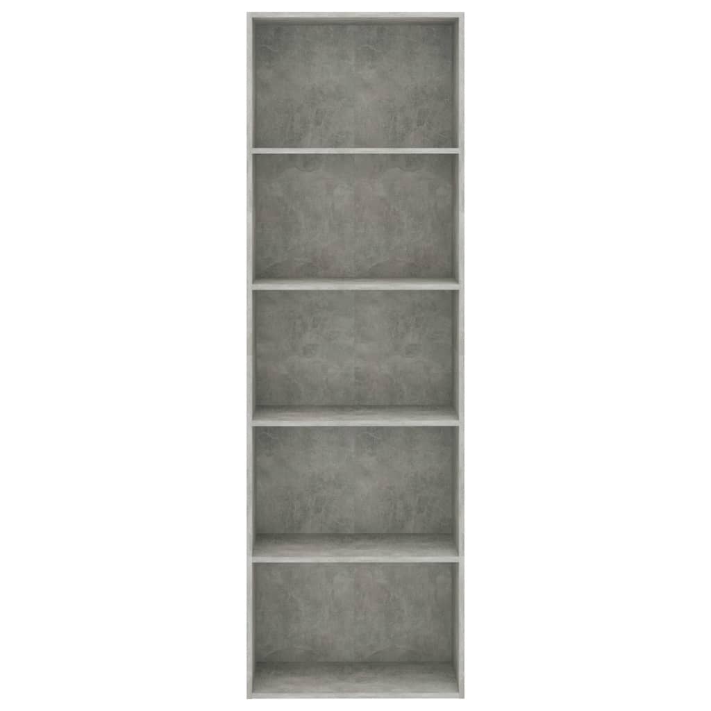 vidaXL Spintelė knygoms, 5 lentynos, betono pilka, 60x30x189cm, MDP
