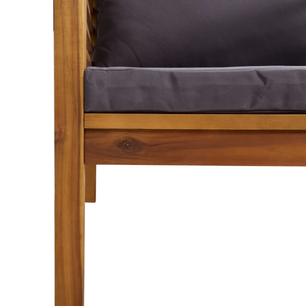 vidaXL Sodo baldų komplektas su pagalvėmis, 7 dalių, akacijos masyvas