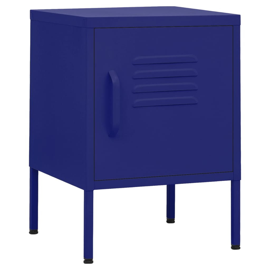 vidaXL Naktiniai staliukai, 2vnt., tamsiai mėlyni, 35x35x51cm, plienas
