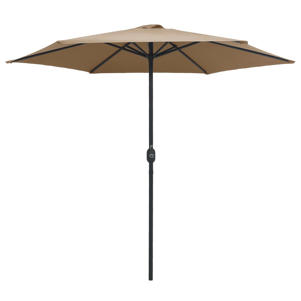 vidaXL Lauko skėtis su aliuminio stulpu, taupe spalvos, 270x246cm