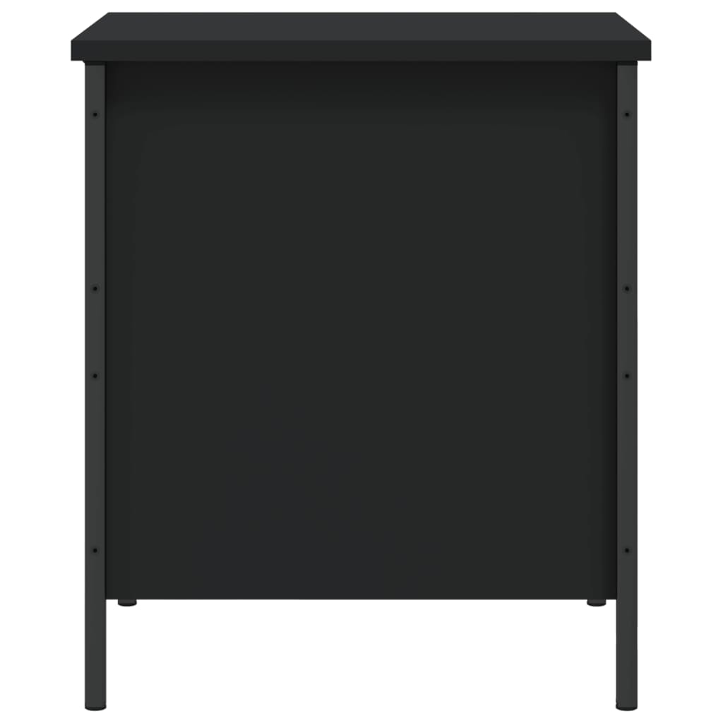 vidaXL Suoliukas-daiktadėžė, juodas, 40x42,5x50cm, apdirbta mediena