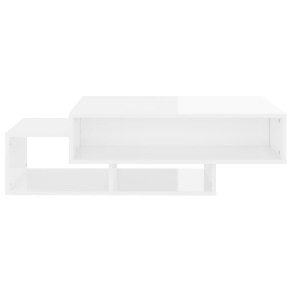 vidaXL Kavos staliukas, baltos spalvos, 105x55x32cm, MDP, ypač blizgus