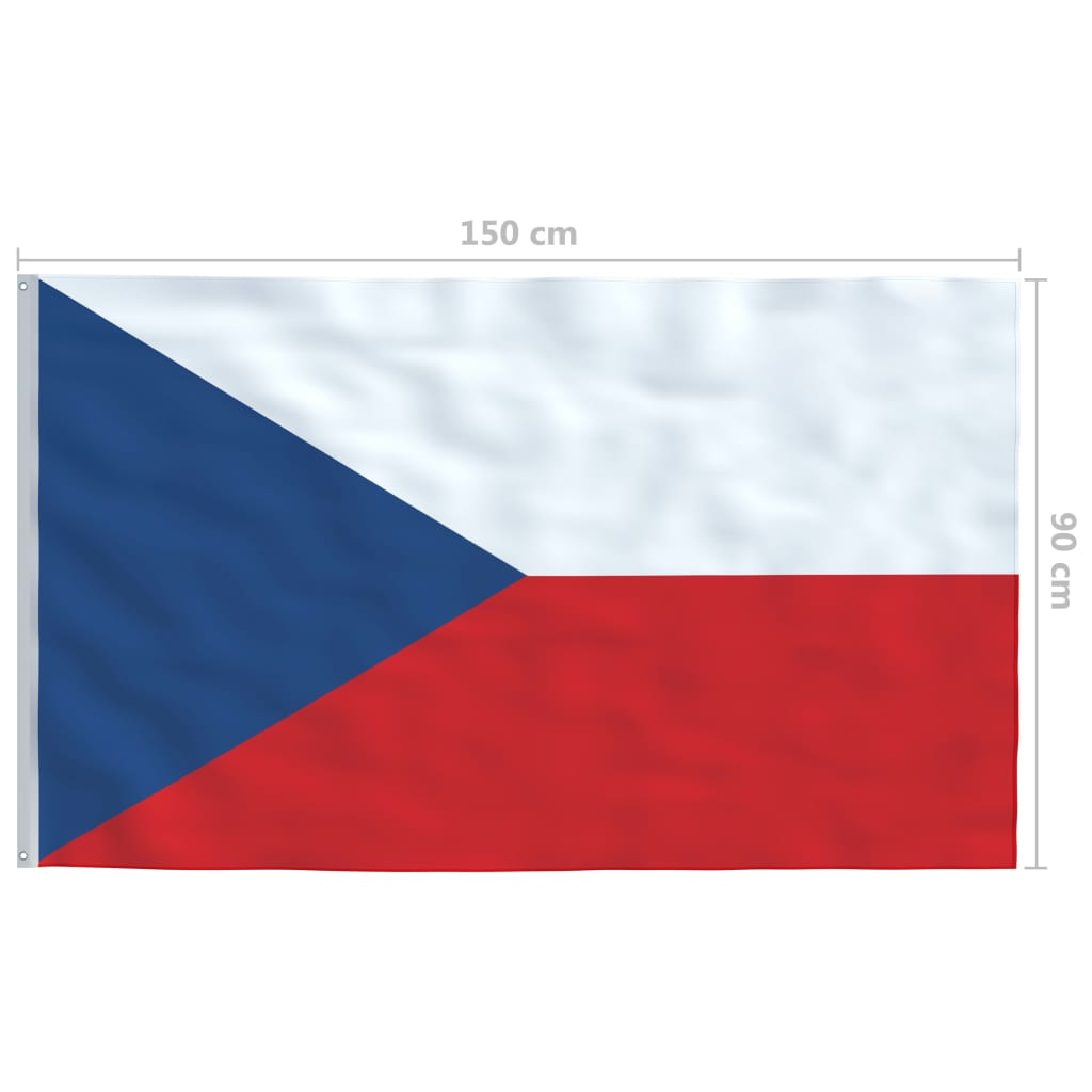 vidaXL Čekijos vėliava su stiebu, aliuminis, 6,2m