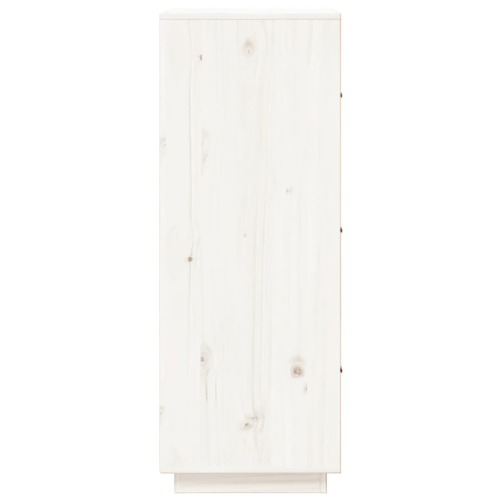 vidaXL Komoda, balta, 34x40x108,5cm, pušies medienos masyvas