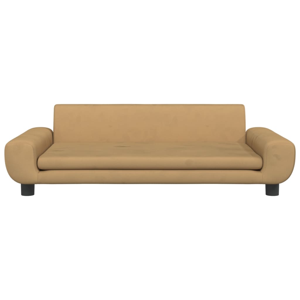 vidaXL Vaikiška sofa, rudos spalvos, 100x54x33cm, aksomas