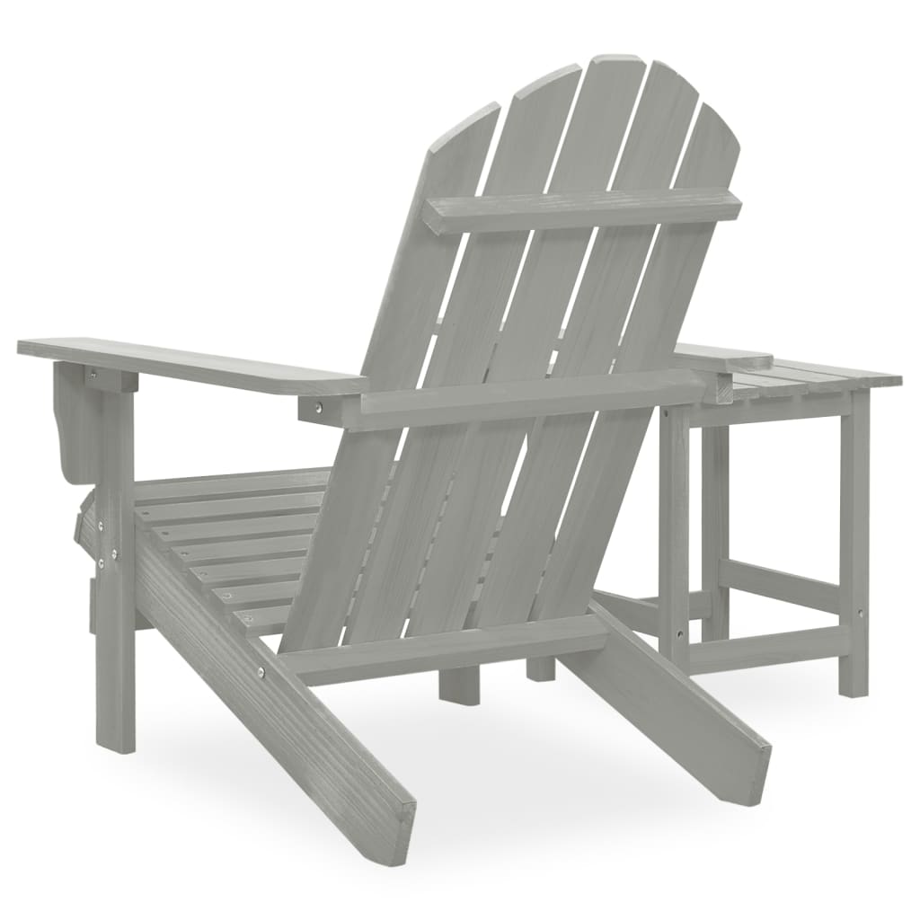 vidaXL Sodo Adirondack kėdė su staliuku, pilka, eglės medienos masyvas