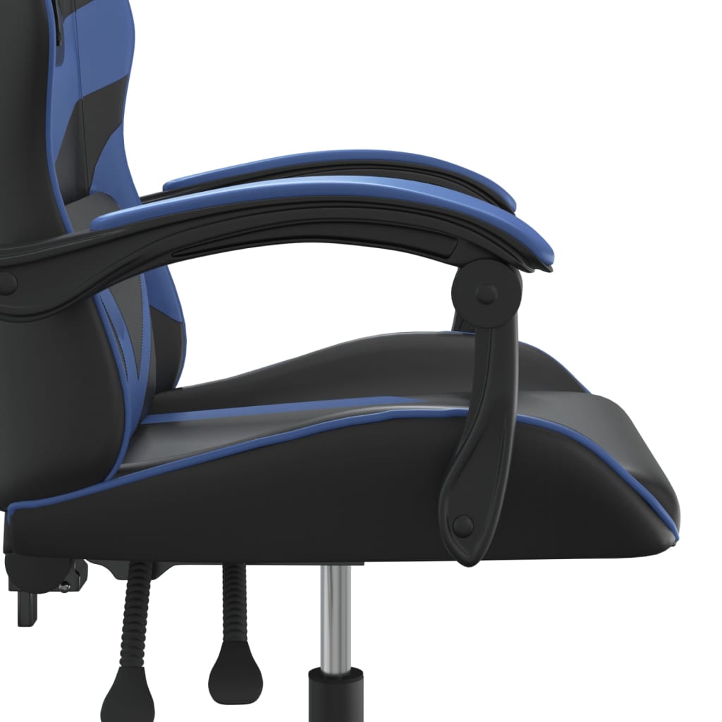 vidaXL Pasukama žaidimų kėdė, juodos ir mėlynos spalvos, dirbtinė oda