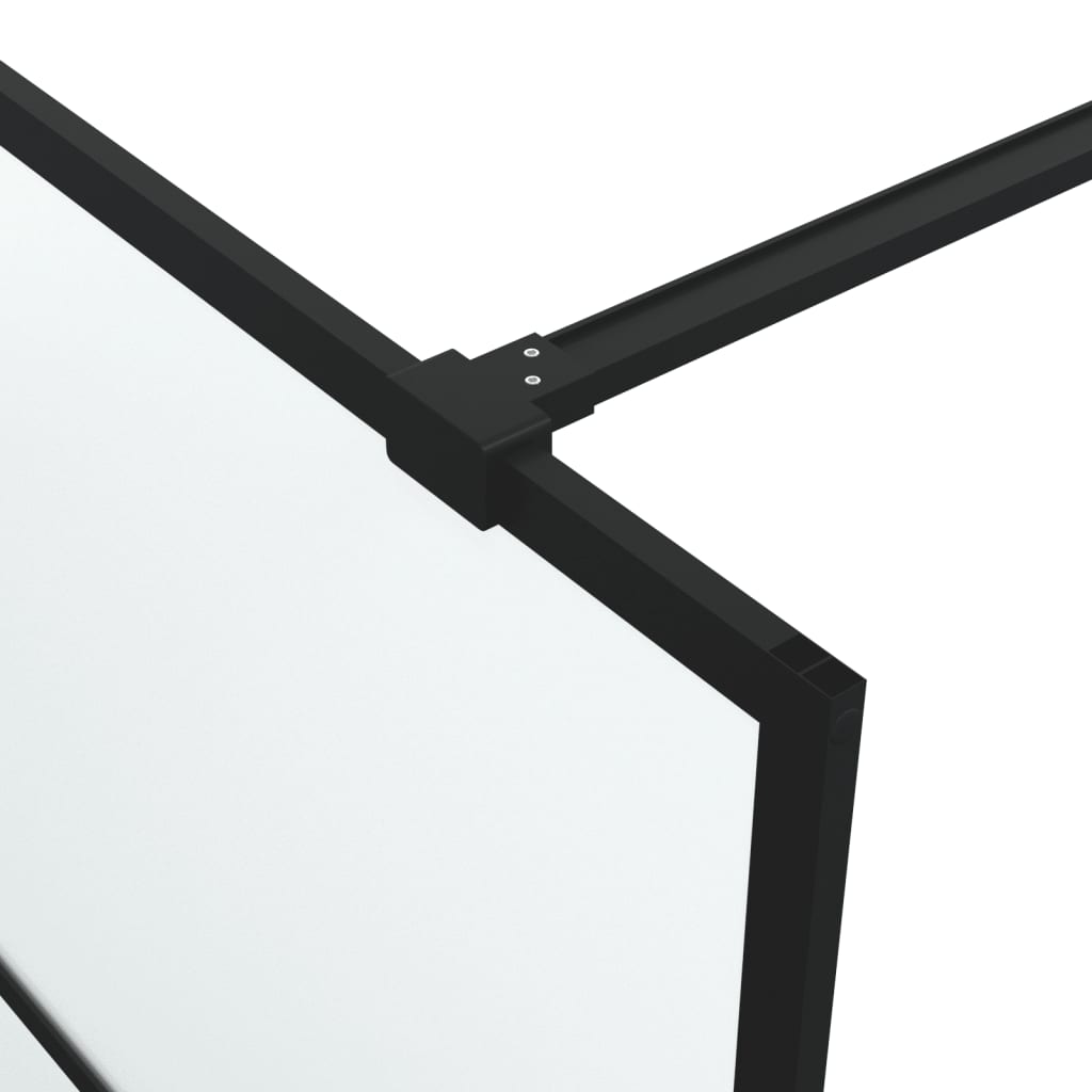 vidaXL Dušo sienelė, juodos spalvos, 90x195cm, ESG stiklas, matinė