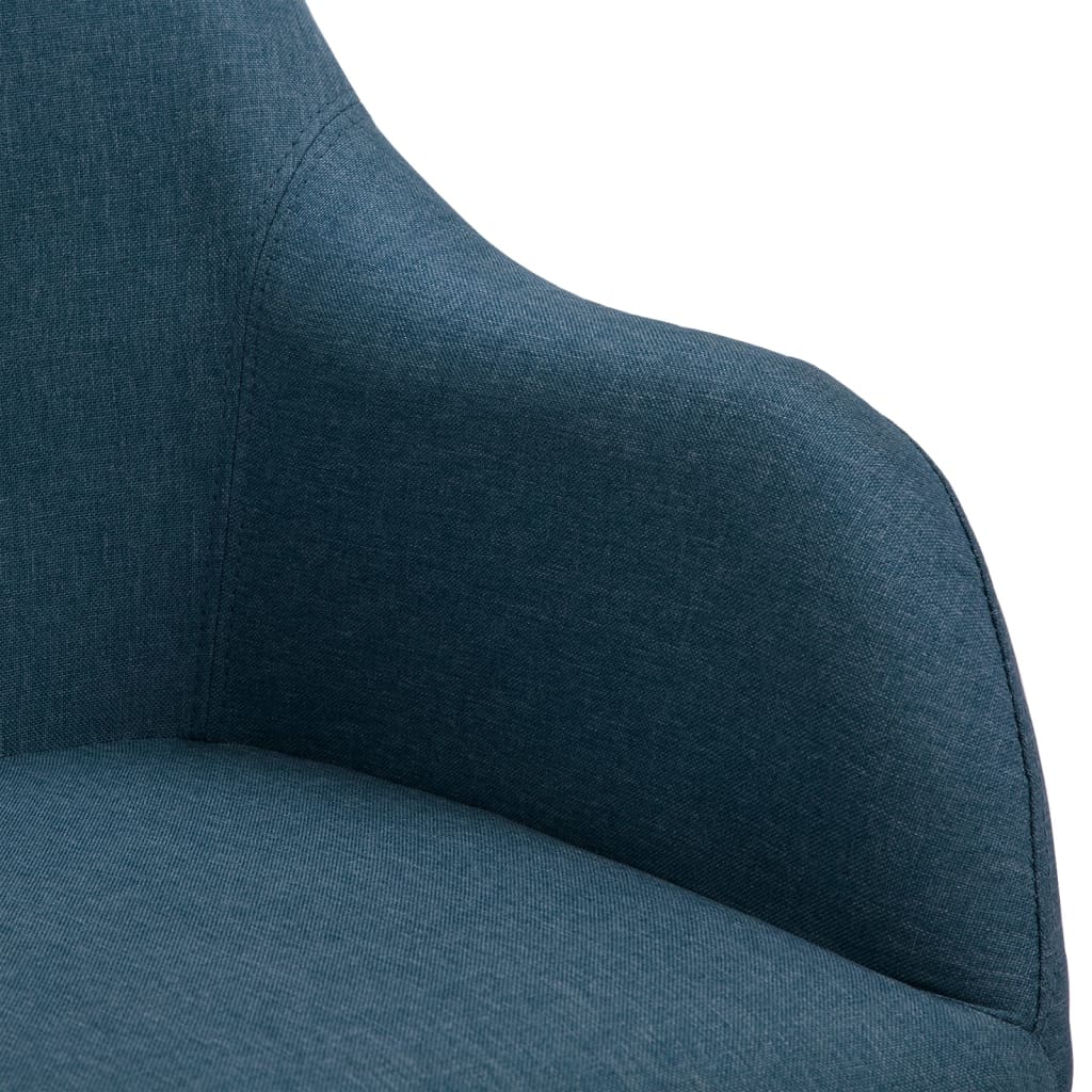 vidaXL Pasukamos valgomojo kėdės, 6vnt., mėlynos spalvos, audinys