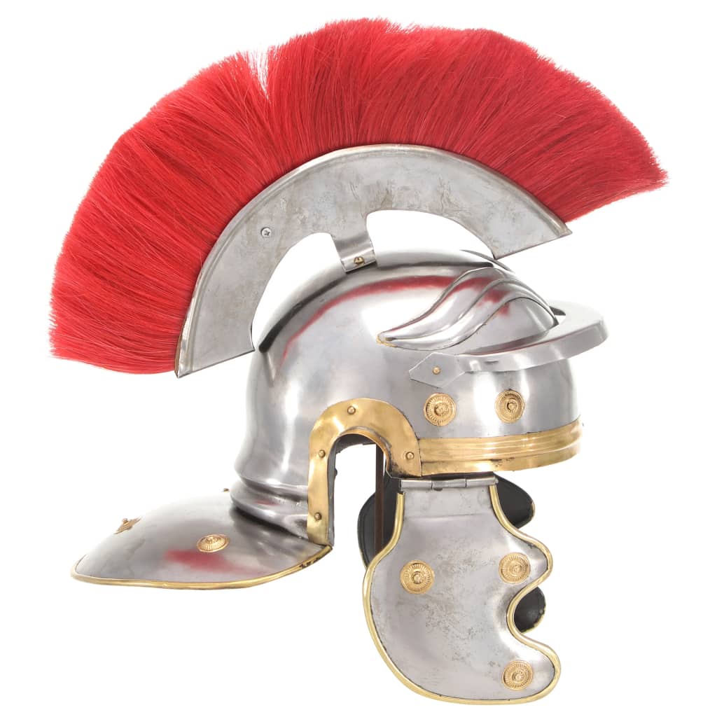 vidaXL Romėnų kario šalmas, sidabrinis, plienas, antikvarinė kopija