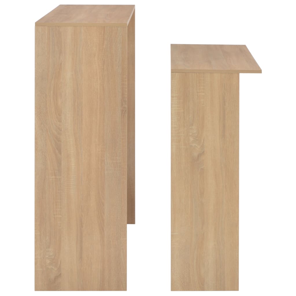 vidaXL Baro stalas su 2 stalviršiais, ąžuolo sp., 130x40x120cm