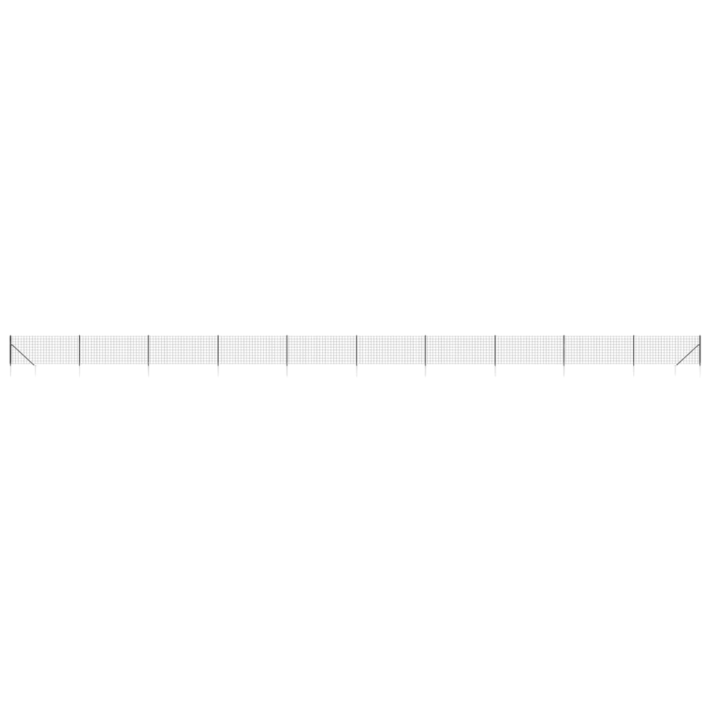 vidaXL Vielinė tinklinė tvora su smaigais, antracito spalvos, 0,8x25m