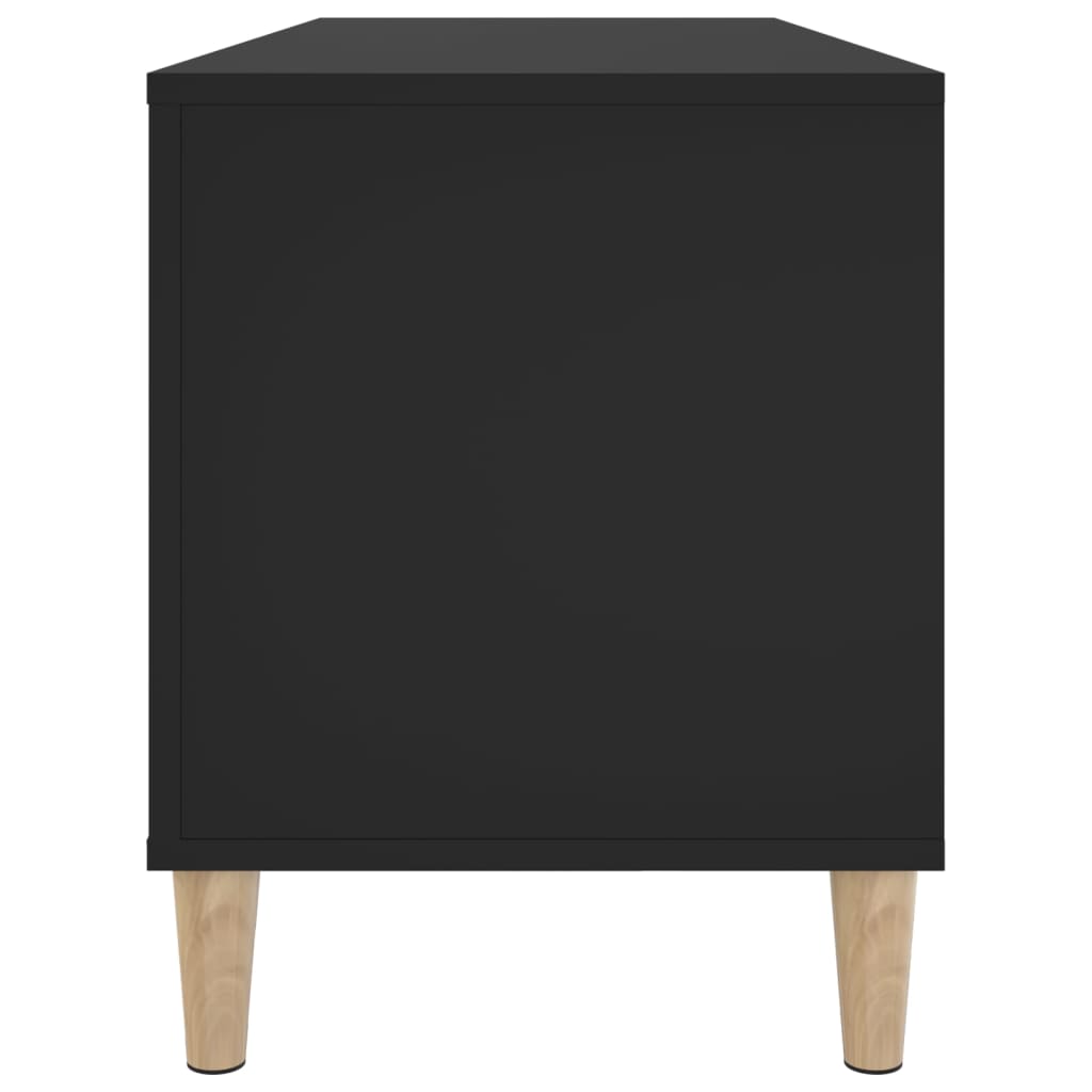 vidaXL Vinilinių plokštelių spintelė, juoda, 100x38x48cm, mediena