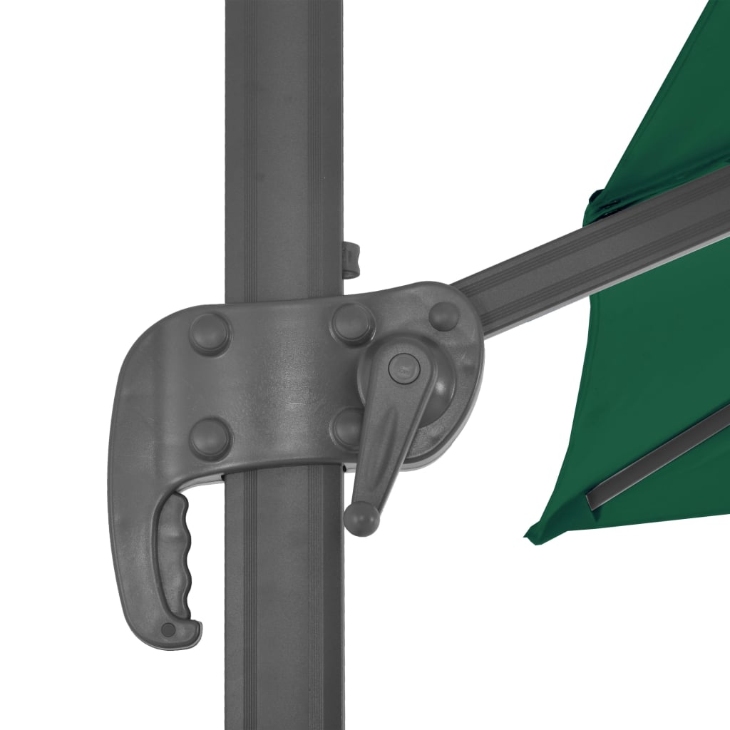 vidaXL Gembės formos skėtis su aliuminiu stulpu, žalias, 300x300cm
