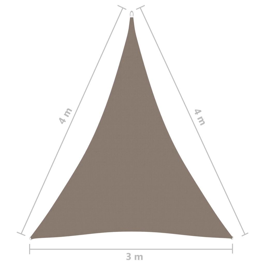 vidaXL Uždanga nuo saulės, taupe, 3x4x5m, oksfordo audinys, trikampė