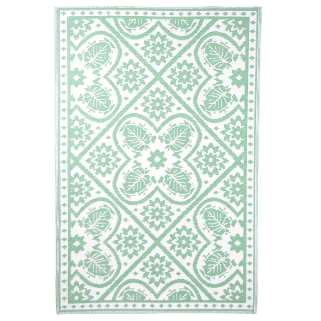 Esschert Design Lauko kilimas, žalios ir baltos spalvos, 182x122cm
