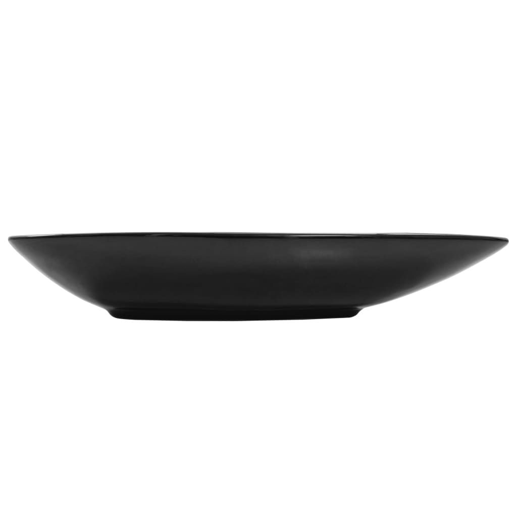 vidaXL Praustuvas, juodas, 645x455x115 mm, keramika, trikampis
