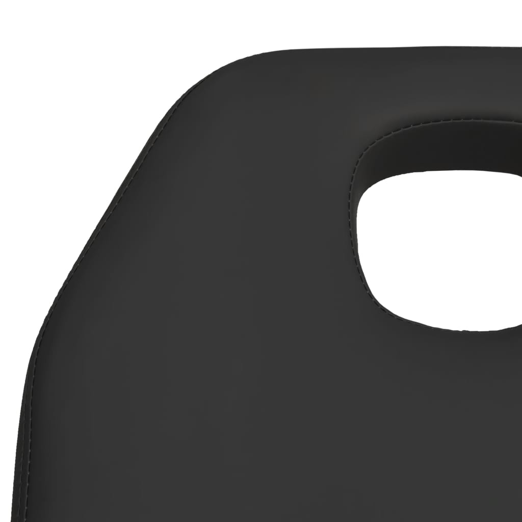 vidaXL Masažinis stalas, juodos spalvos, 180x62x(87-112)cm