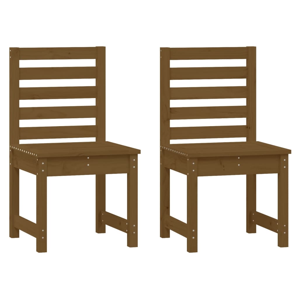 vidaXL Sodo kėdės, 2vnt., medaus rudos, 50x48x91,5 cm, pušies masyvas