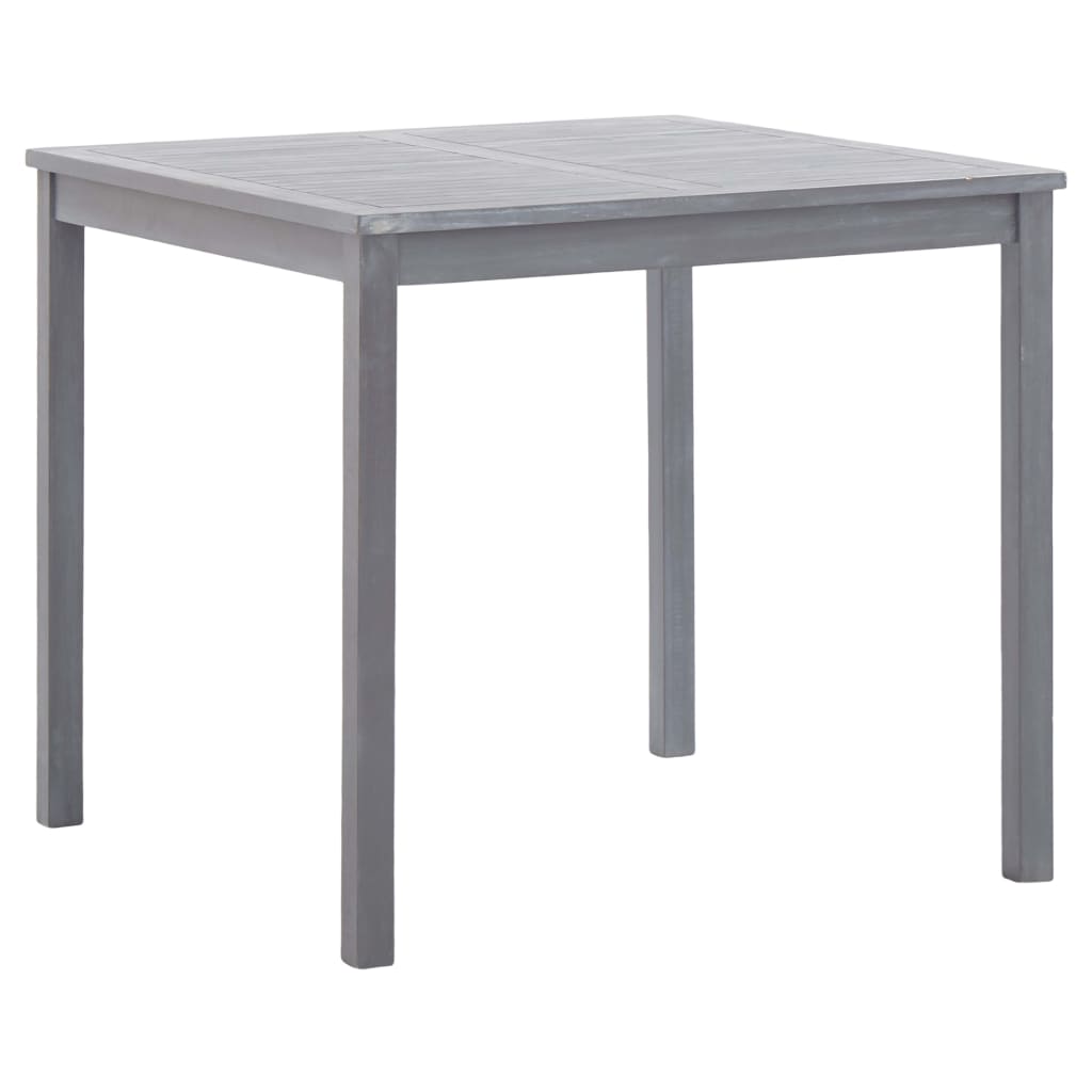 vidaXL Sodo stalas, pilkas, 80x80x74cm, akacijos medienos masyvas