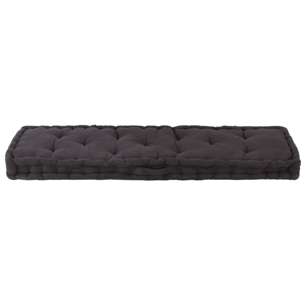 vidaXL Paletės/grindų pagalvėlė, juodos spalvos, 120x40x7cm, medvilnė