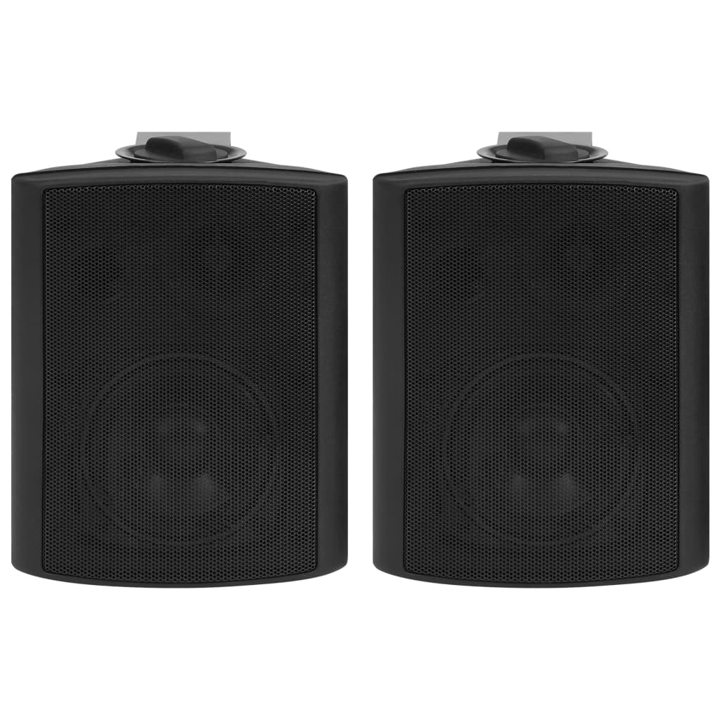 vidaXL Prie sienos montuojami stereo garsiakalbiai, 2vnt., juodi, 80W