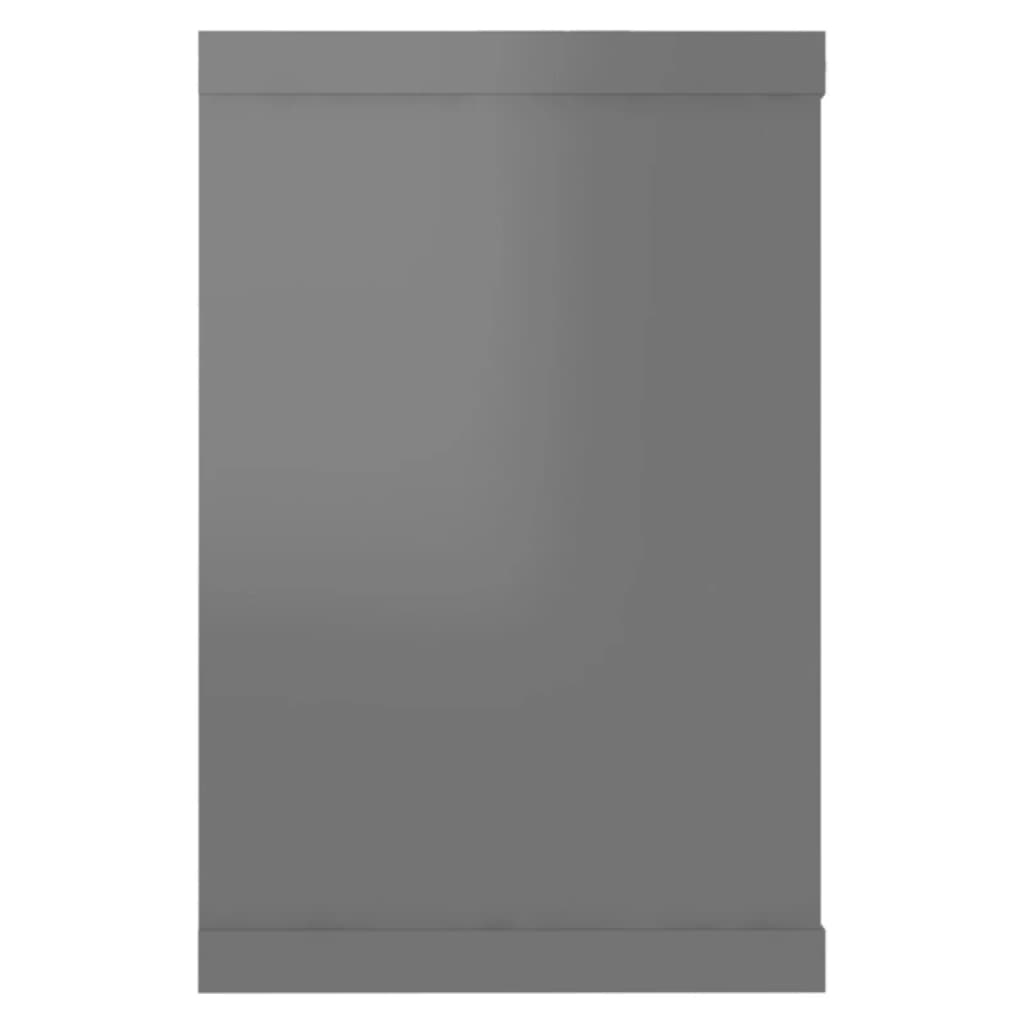 vidaXL Sieninės lentynos, 6vnt., pilkos, 60x15x23cm, MDP, kubo formos