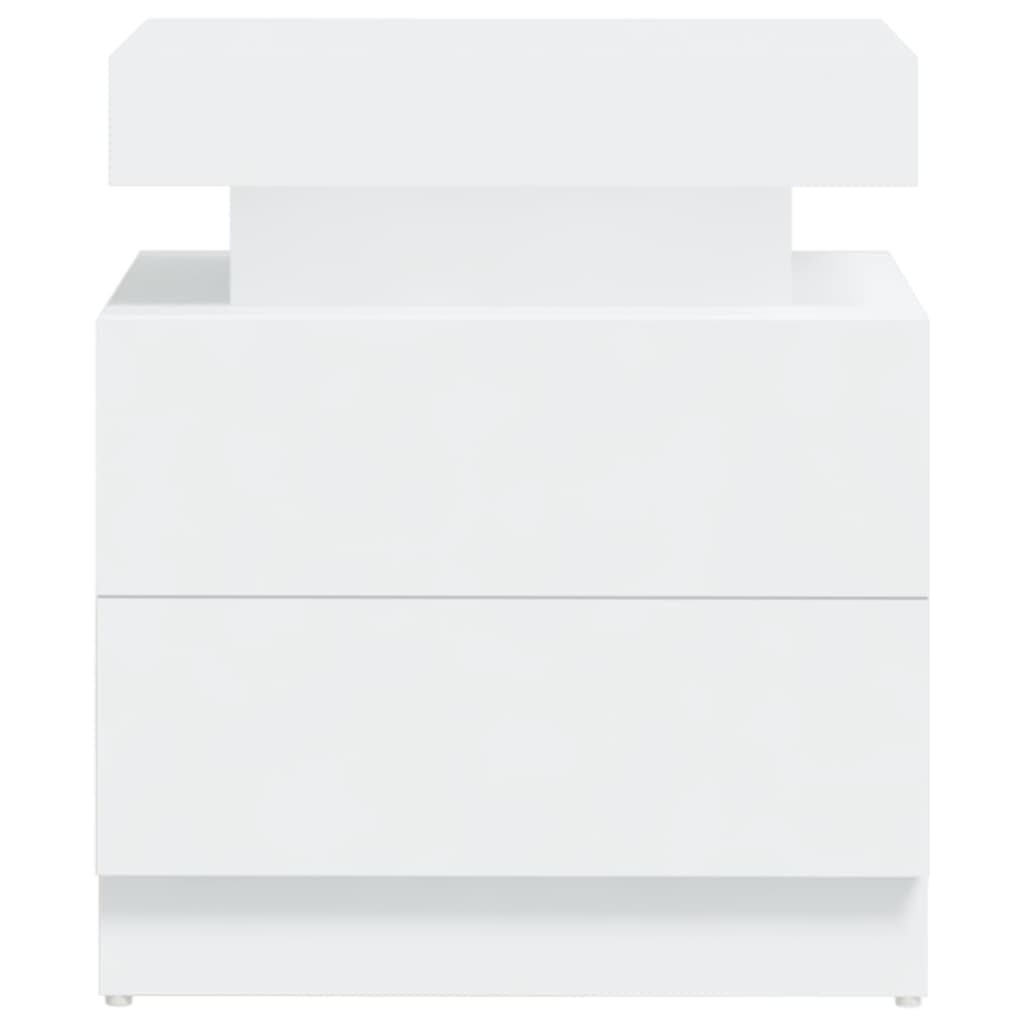 vidaXL Naktinė spintelė, baltos spalvos, 45x35x52cm, MDP