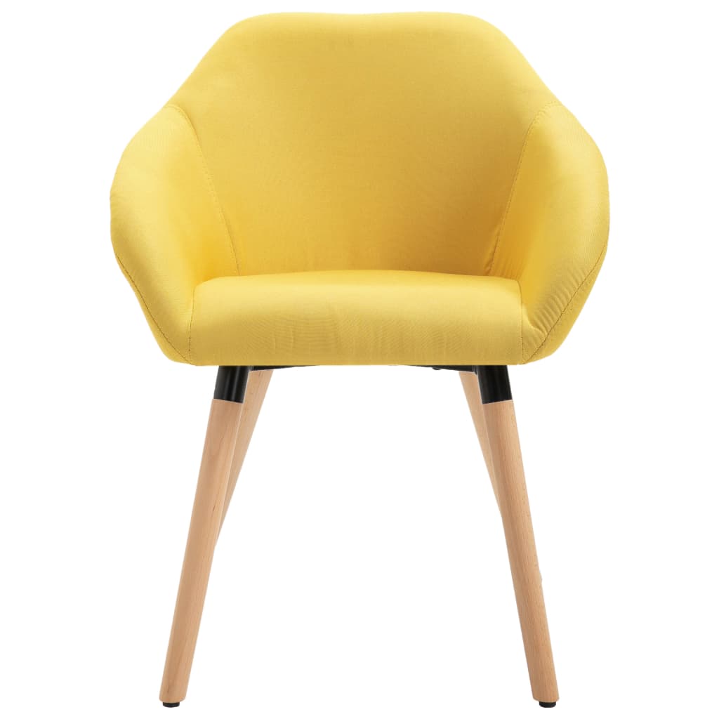 vidaXL Valgomojo kėdės, 6 vnt., geltonos spalvos, audinys (3x283466)