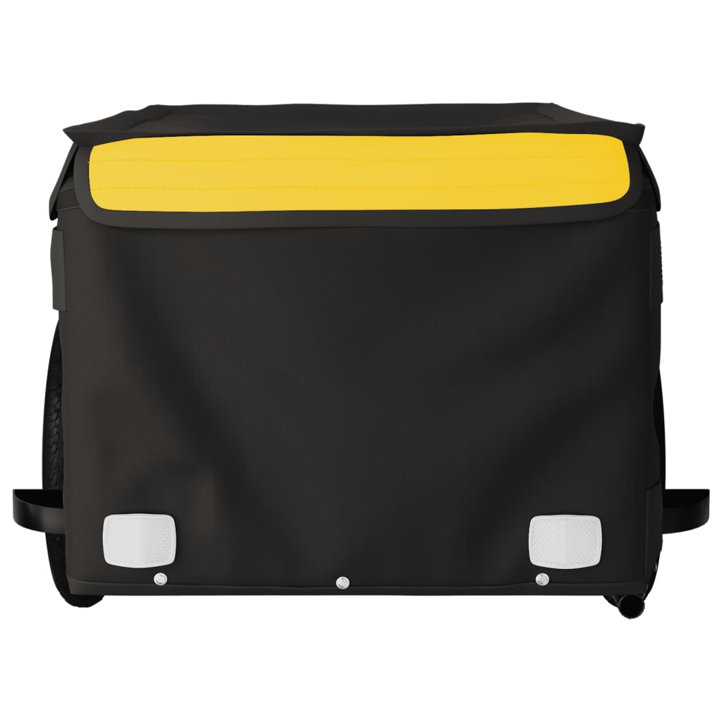 vidaXL Dviračio priekaba, juodos ir geltonos spalvos, 30kg, geležis