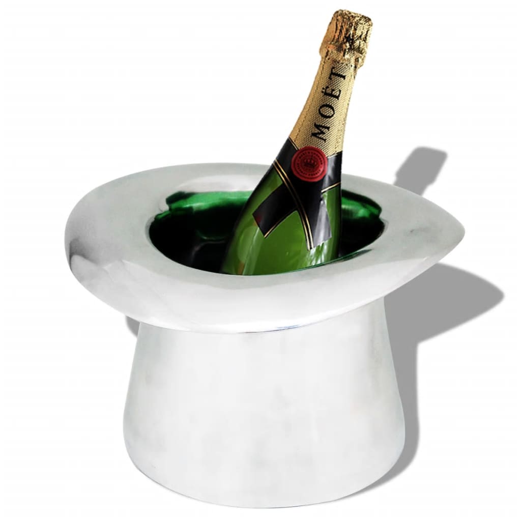 vidaXL Skrybėlės formos indas šampanui, aliuminis, sidabro sp.