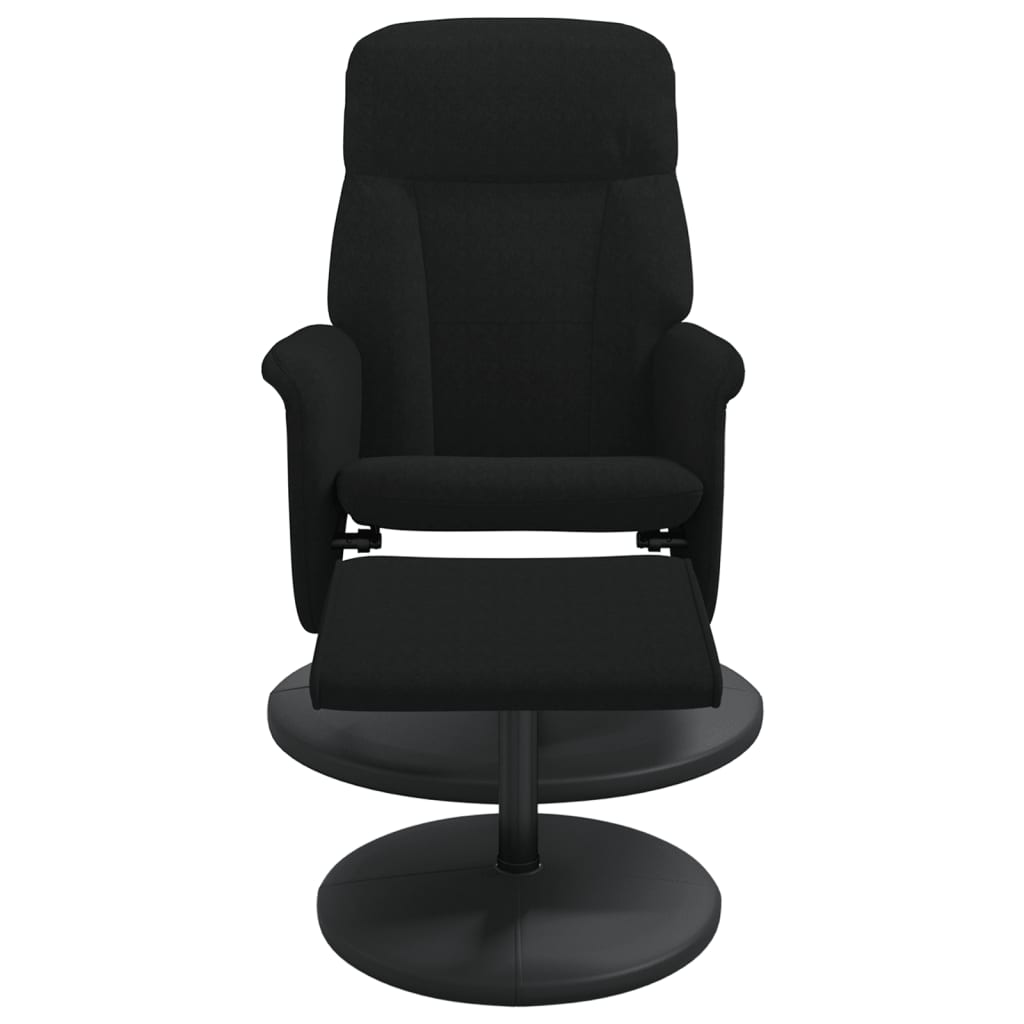vidaXL Atlošiama kėdė su pakoja, juodos spalvos, aksomas