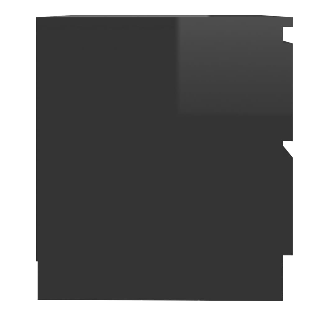 vidaXL Naktinės spintelės, 2vnt., juodos, 50x39x43,5cm, MDP, blizgios