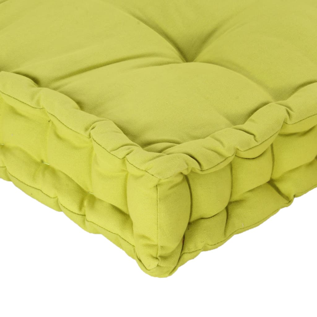 vidaXL Paletės/grindų pagalvėlė, žalios spalvos, 120x40x7cm, medvilnė