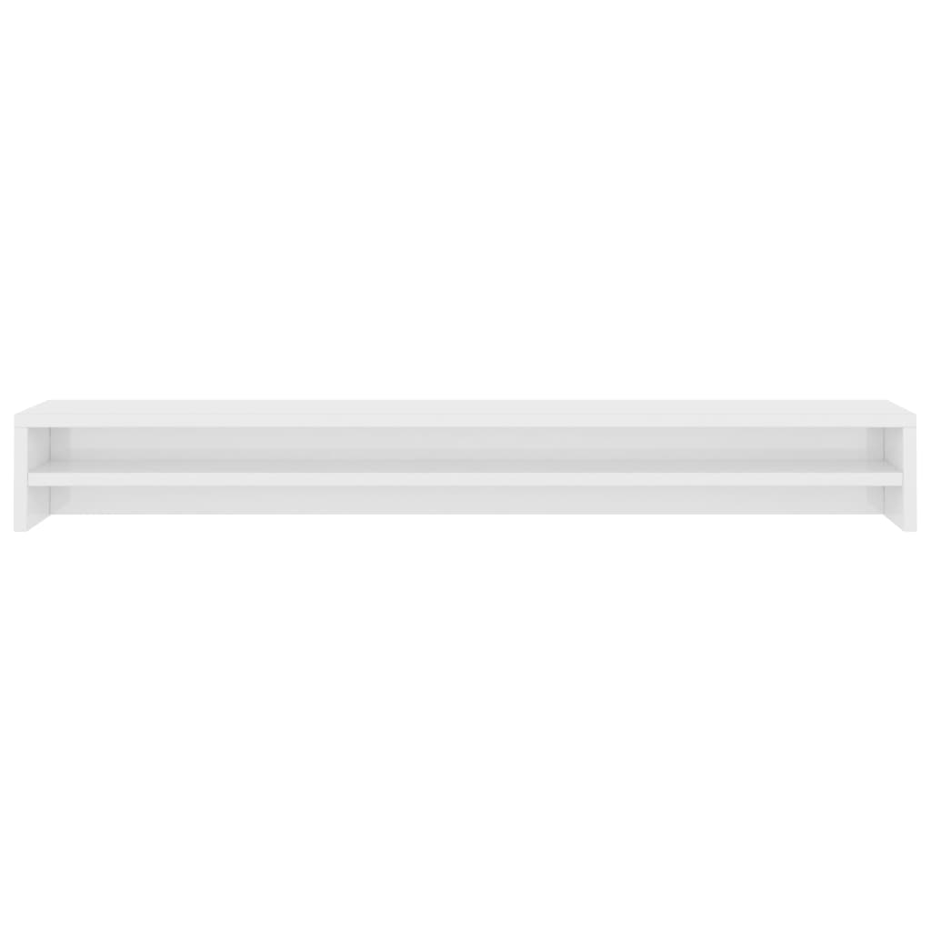 vidaXL Monitoriaus stovas, baltos spalvos, 100x24x13 cm, MDP, blizgus