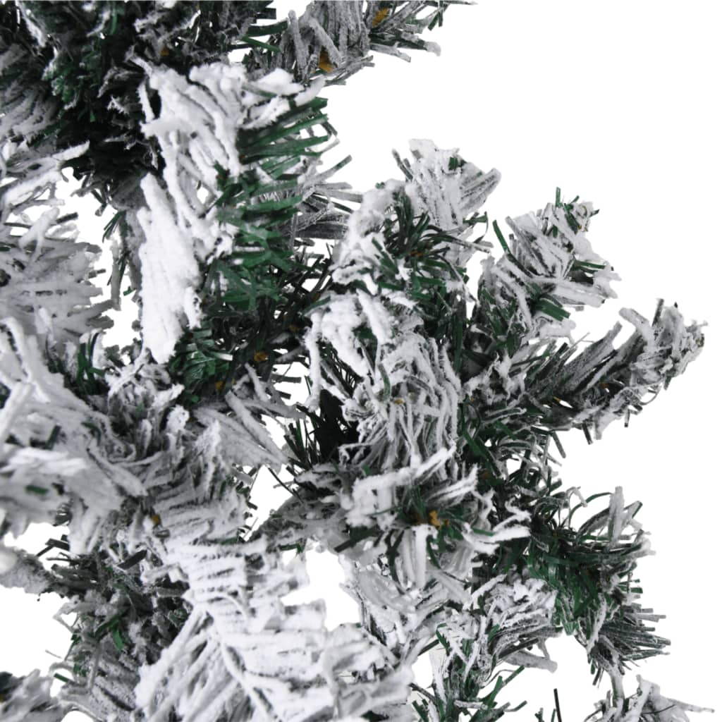 vidaXL Siaura dirbtinė Kalėdų eglutė, 240cm, padengta sniegu