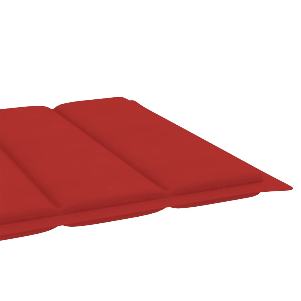 vidaXL Saulės gultas su staliuku ir čiužinuku, tikmedžio masyvas