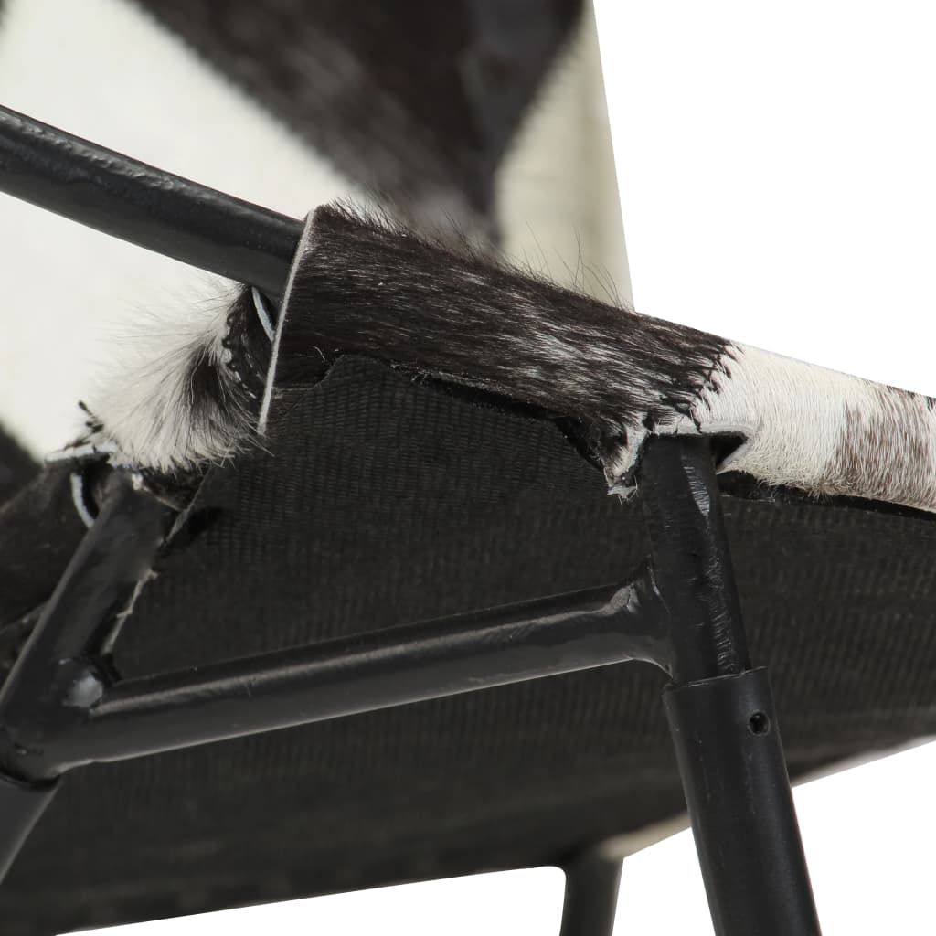 vidaXL Kėdė, juodos spalvos, tikra oda, deimanto formos