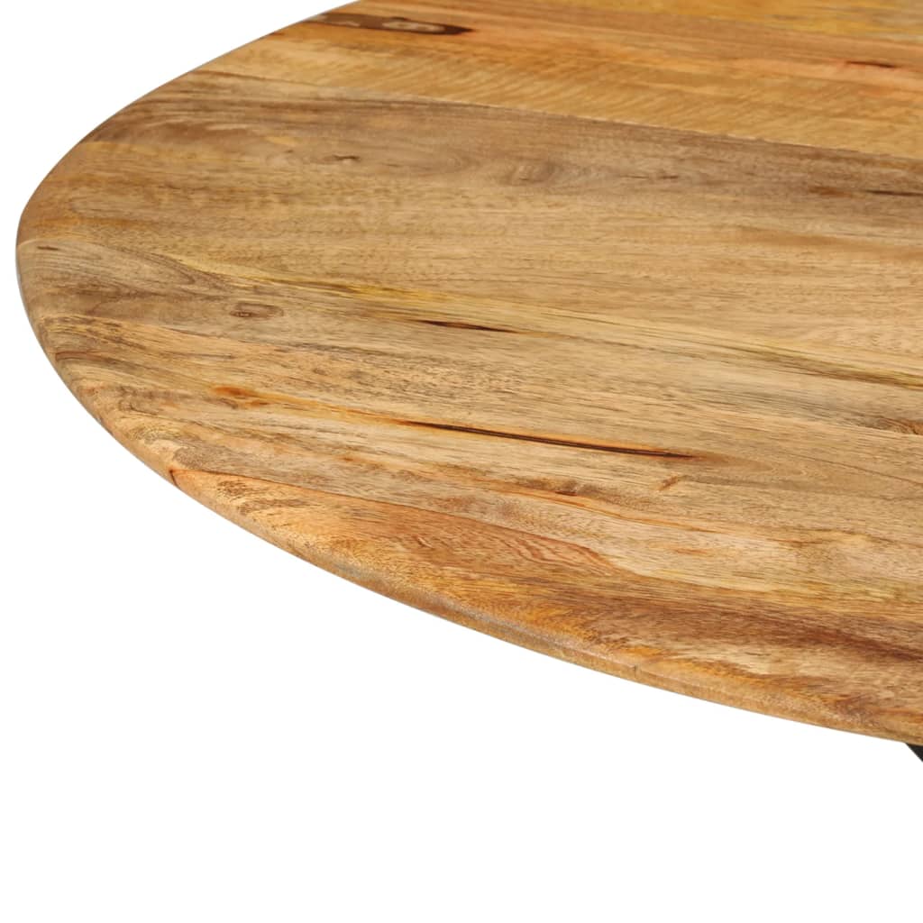 vidaXL Valgomojo stalas, 110x78cm, mango medienos masyvas ir plienas