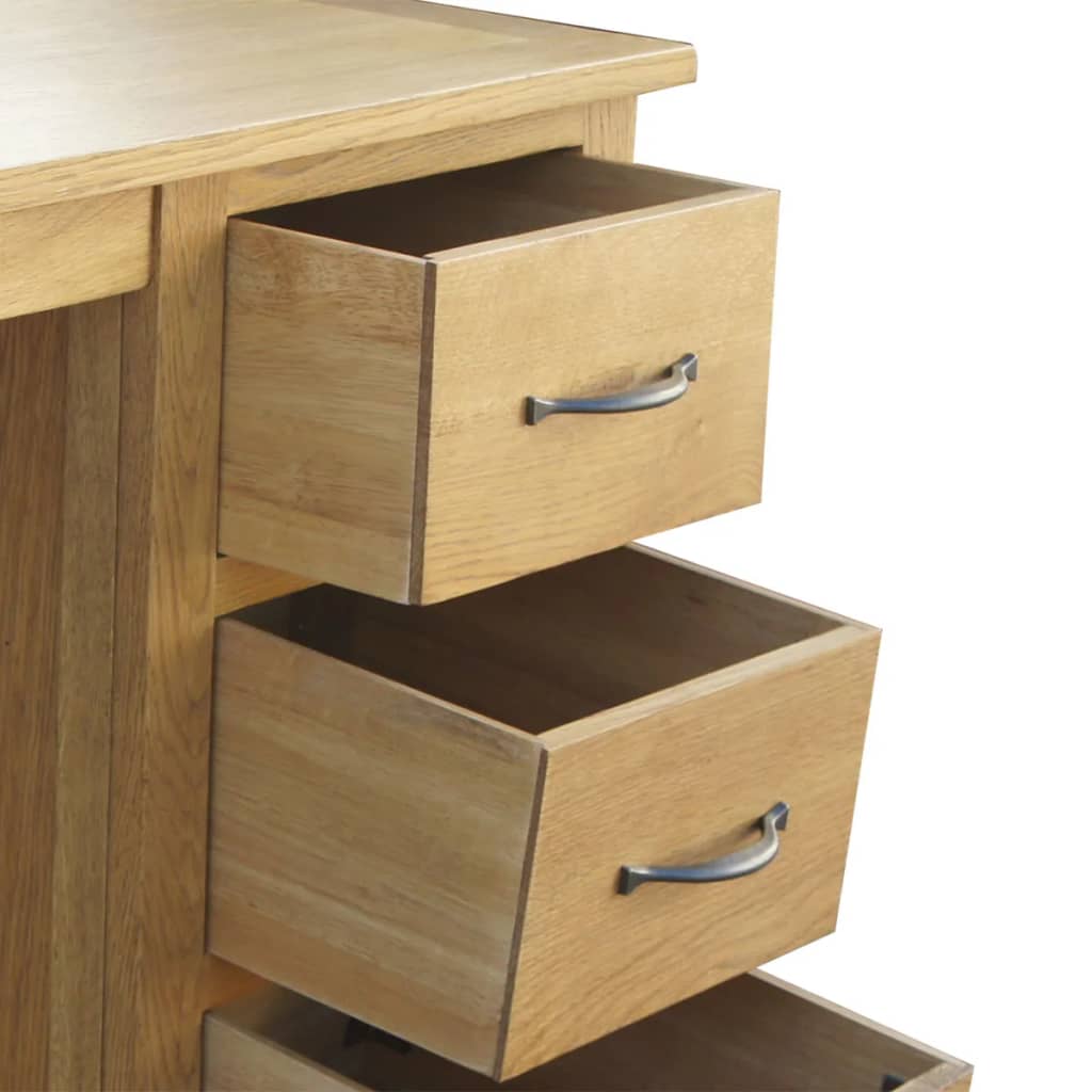 vidaXL Rašomasis stalas su 3 stalčiais, 106x40x75cm, ąžuolo medienos masyvas