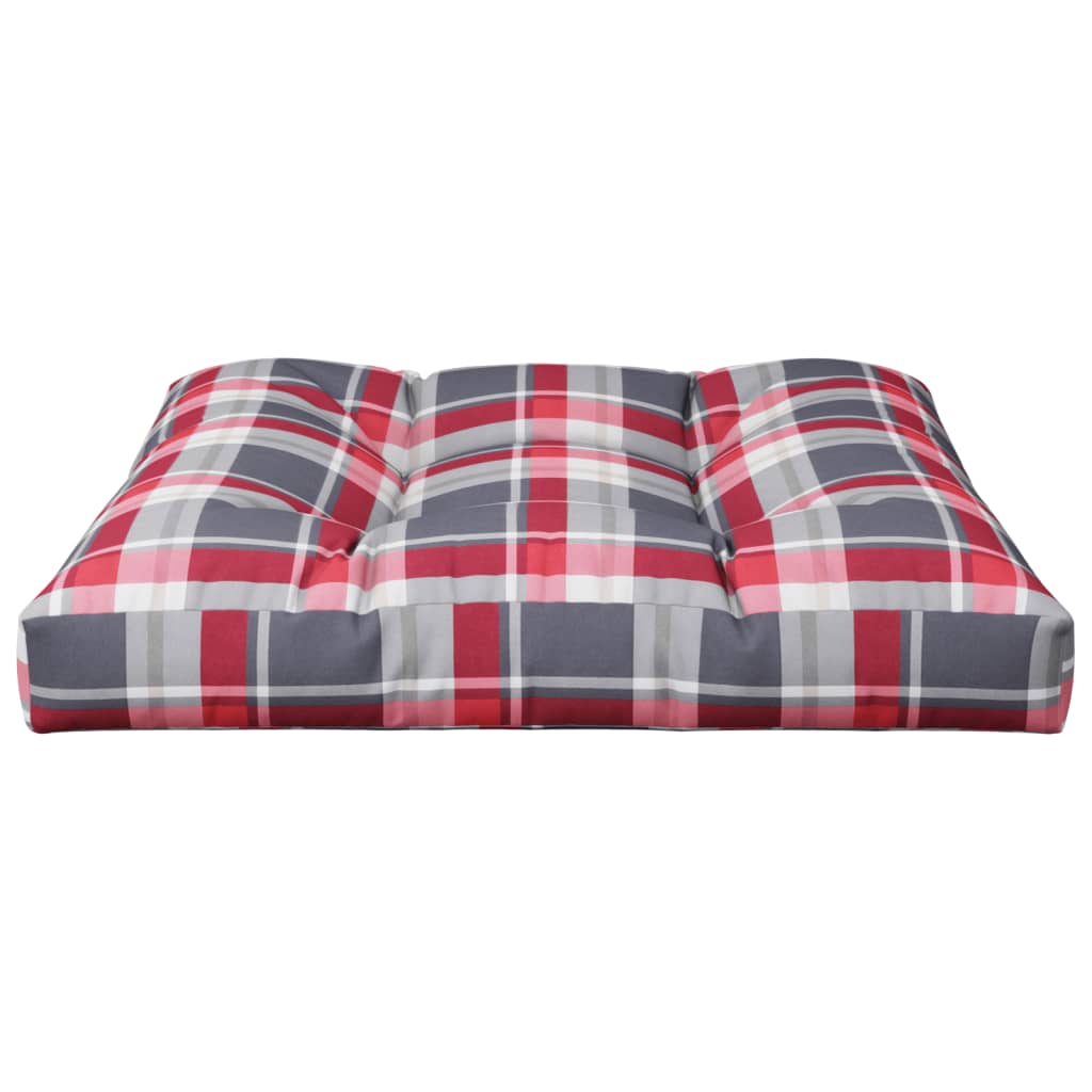 vidaXL Paletės pagalvėlė, raudona, 80x80x12cm, audinys, languota