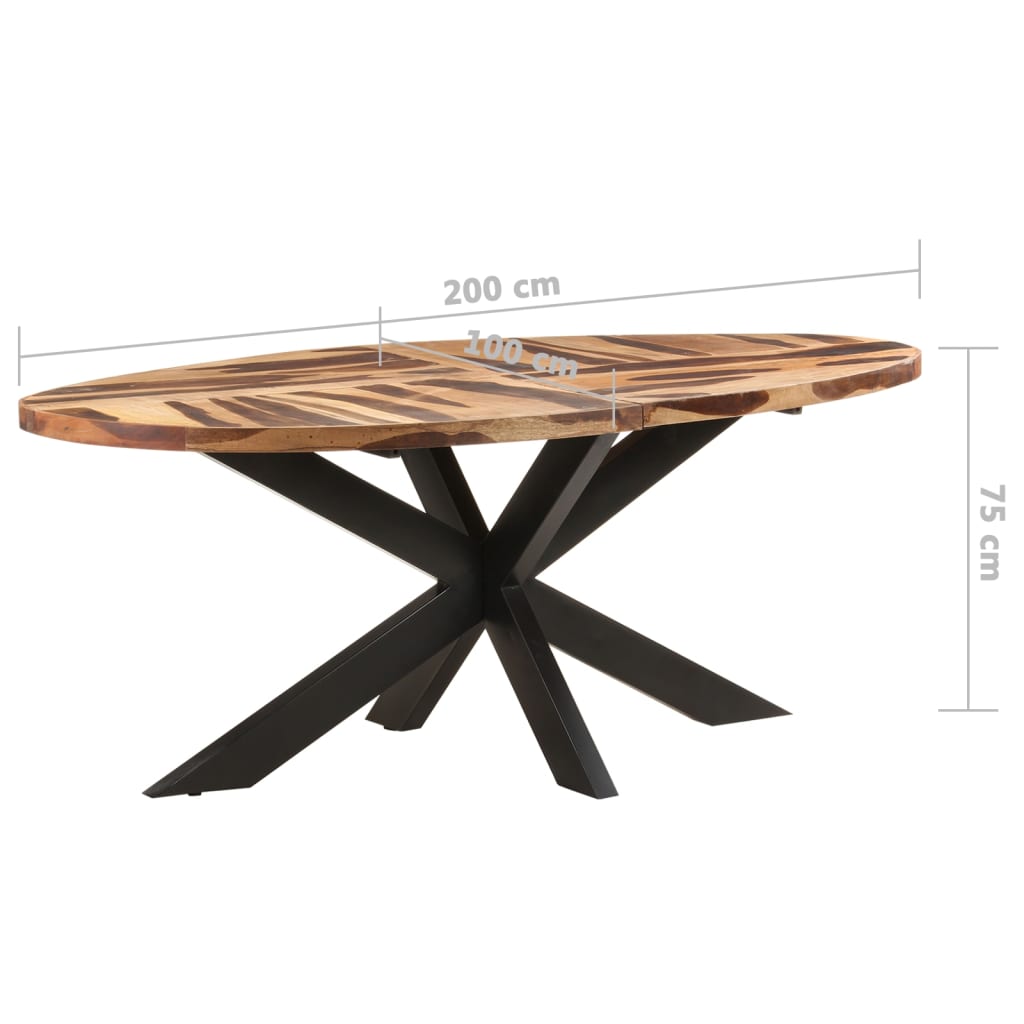 vidaXL Valgomojo stalas, 200x100x75cm, akacija su dalbergijos apdaila